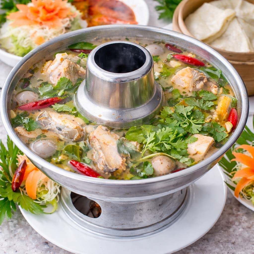 ต้มยำปลากะพงน้ำใสหม้อไฟ