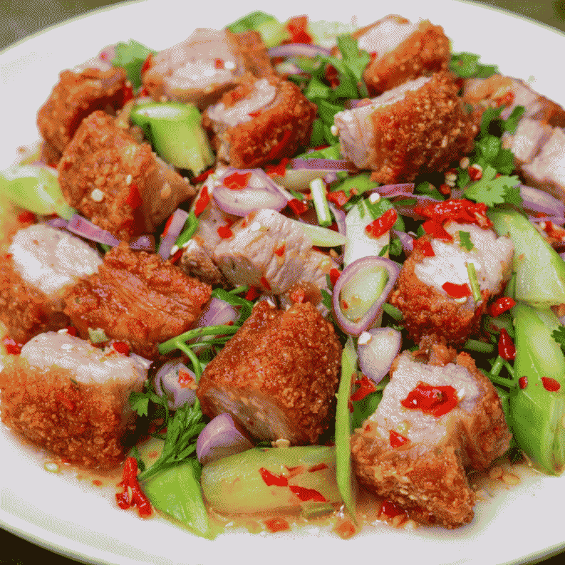 ยำหมูกรอบ